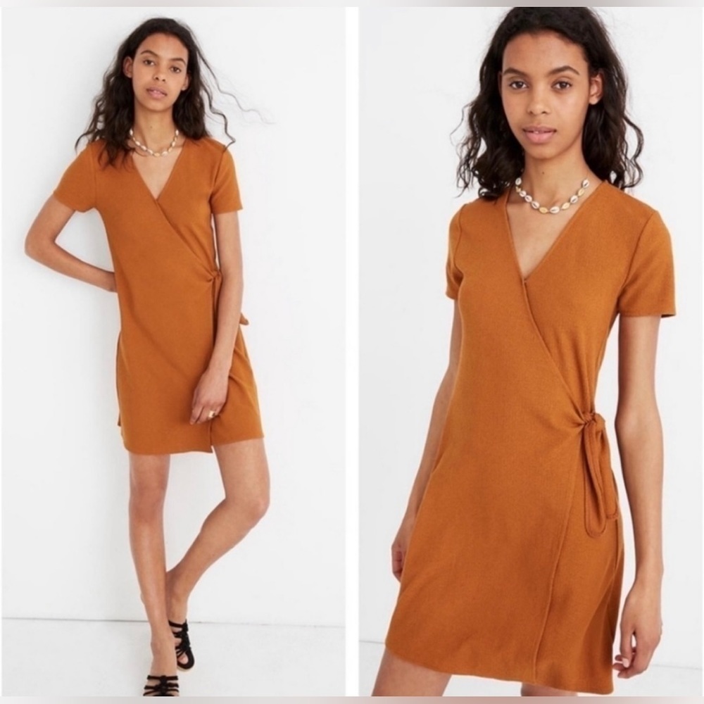 Madewell Texture & Thread Side-Tie Short Sleeve V-Neck Dress - size S - Picture 2 of 6